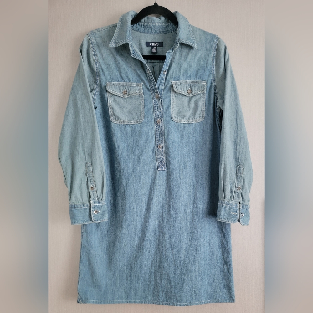 Chaps Shirt Dress Sz Medium P - Picture 2 of 8